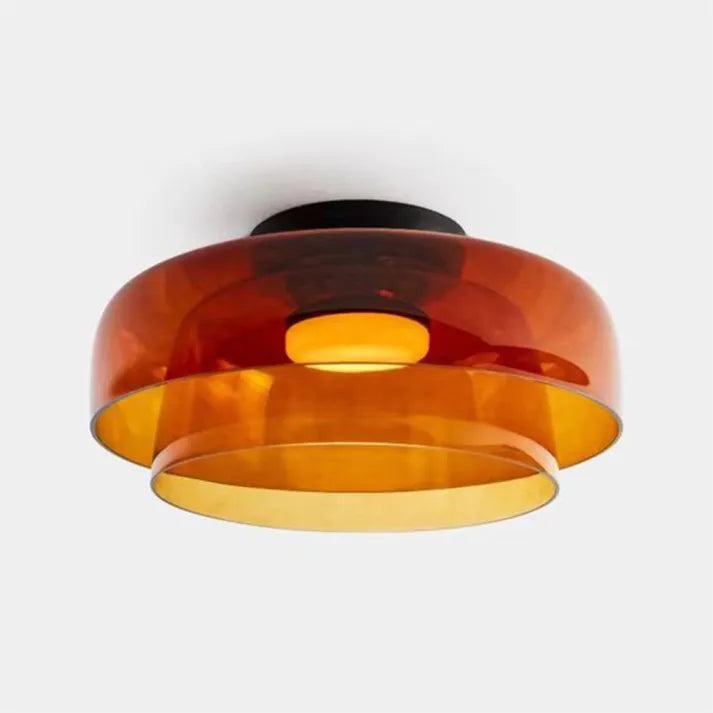 Modern Flush Mount Murano Glass Ceiling Light – Hand-Blown Dome Fixture