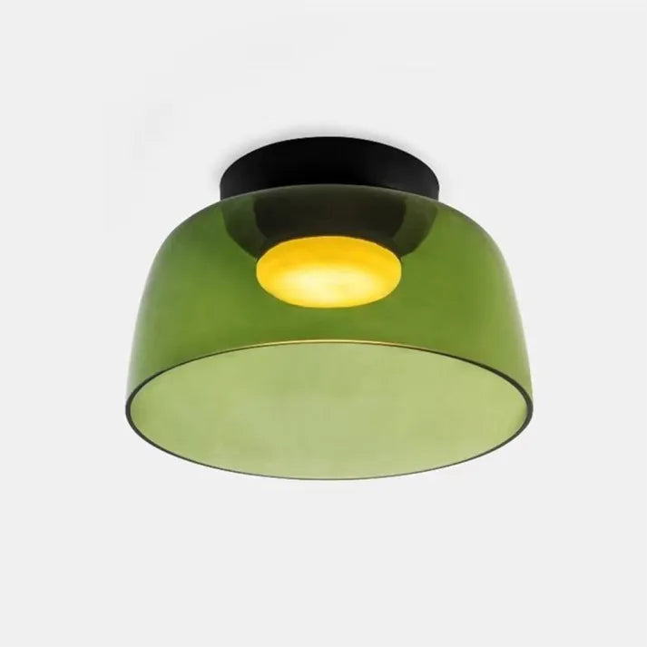 Modern Flush Mount Murano Glass Ceiling Light – Hand-Blown Dome Fixture