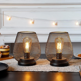 Matte Black Battery-Powered LED Lantern – Wireless Table & Patio Accent Light