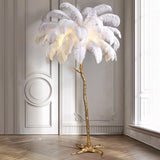 Cordless Touch‑Dimmable Feather Table Lamp – Portable Ambient Accent Lighting