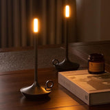 Cordless Touch-Dimmable Alloy Candlestick Lamp – Rechargeable Table Accent Light